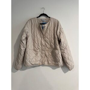 Columbia Copper Crest Quilted Jacket Womens XL Beige Omni-Shield Fleece Lined